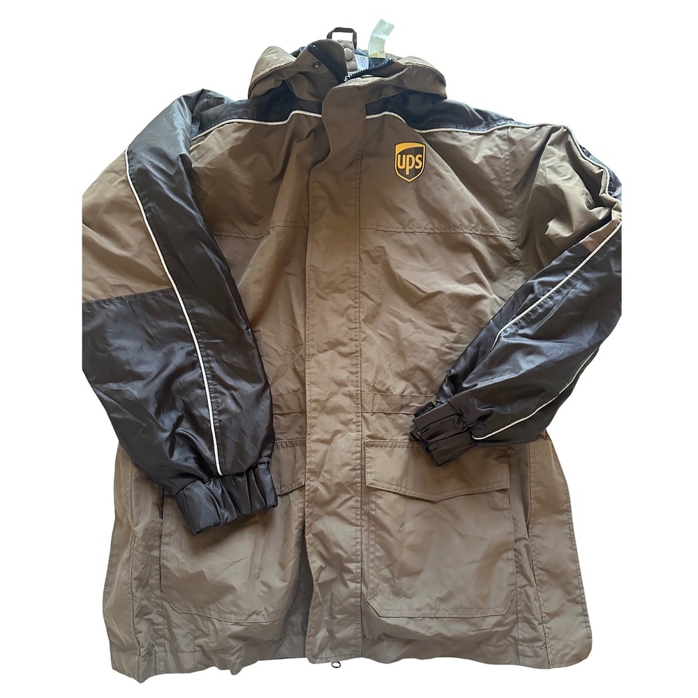 WearGuard UPS Uniform Parka Jacket Men's Small Brown Winter Workwear